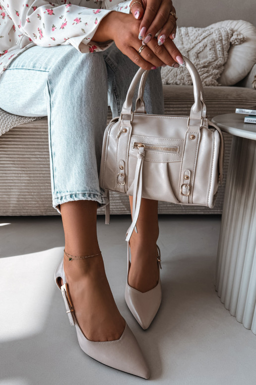 Korkokengät leikkuilla ja soljilla Vinceza 62288 harmaa