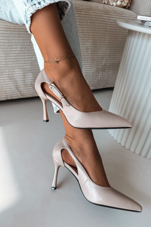 Korkokengät leikkuilla ja soljilla Vinceza 62288 harmaa