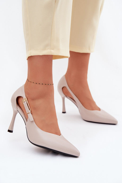 Korkokengät leikkuilla ja soljilla Vinceza 62288 harmaa