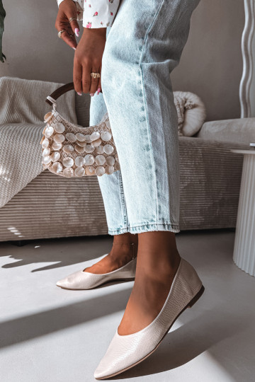 Baleriinad eko-nahast beeži värvi Nelisa 2