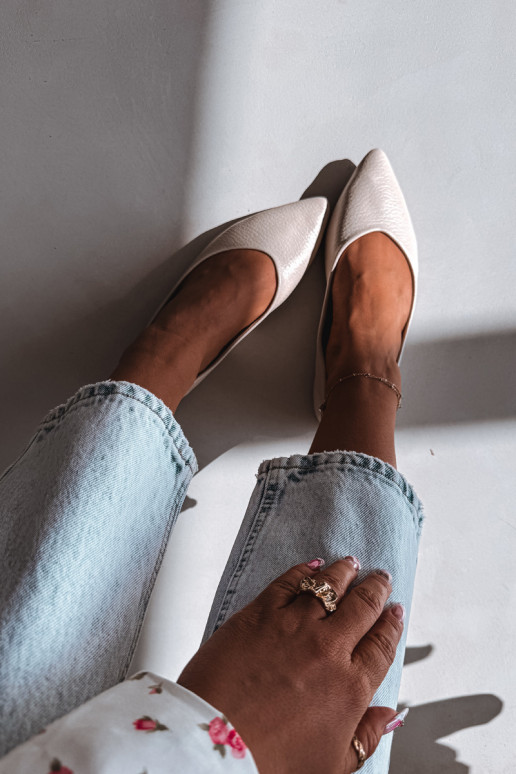 Baleriinad eko-nahast beeži värvi Nelisa