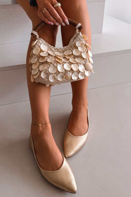 Baleriinad eko-nahast Kuldset värvi Nelisa