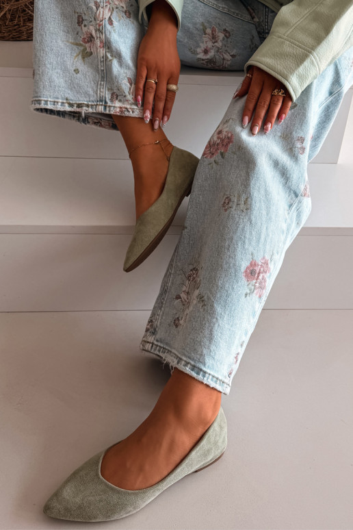 Baleriinad sileda tallagaEco Suedeu Rohelist värvi Lelisa