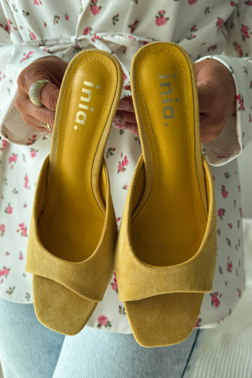 naiste plätud Peal Smukłym Obcasie Kollased Revina