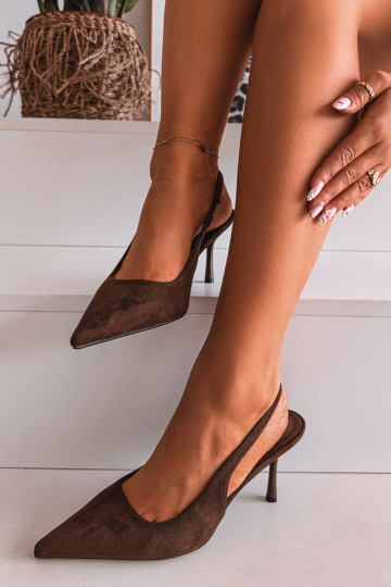 Pealistesandaalid kõrge jämeda kontsagaEco Suedeu Czekoladosissee Kevina 2