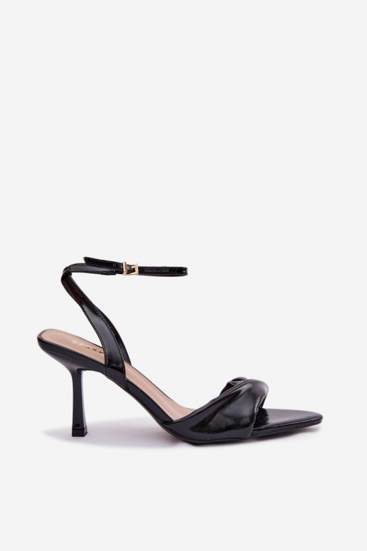 Pealistesandaalid kõrge jämeda kontsaga eko-nahast msuud Sedira