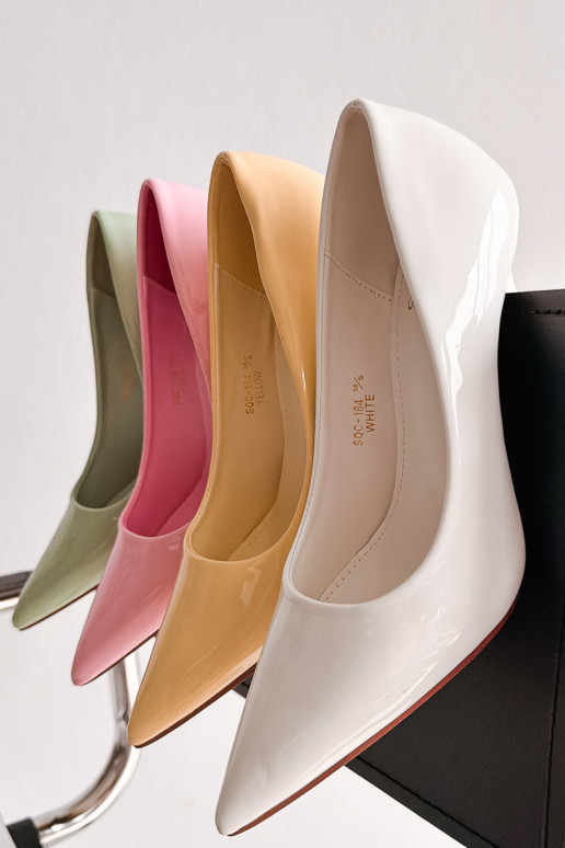 Klassikalised lakitud kõrged kontsadImitacji Skóry valget värvi Odira