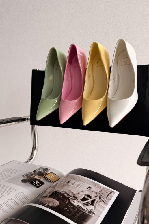 Klassikalised lakitud kõrged kontsadImitacji Skóry valget värvi Odira