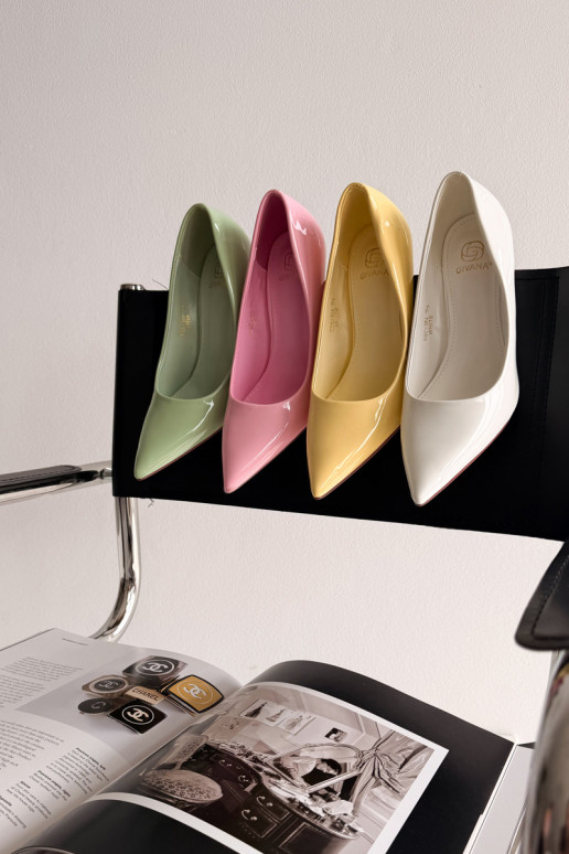 Klassikalised lakitud kõrged kontsadImitacji Skóry Kollased Odira