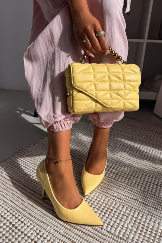 Klassikalised lakitud kõrged kontsadImitacji Skóry Kollased Odira