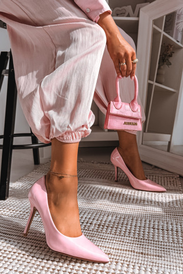 Klassikalised lakitud kõrged kontsadImitacji Skóry Tumeroosad värvi Odira