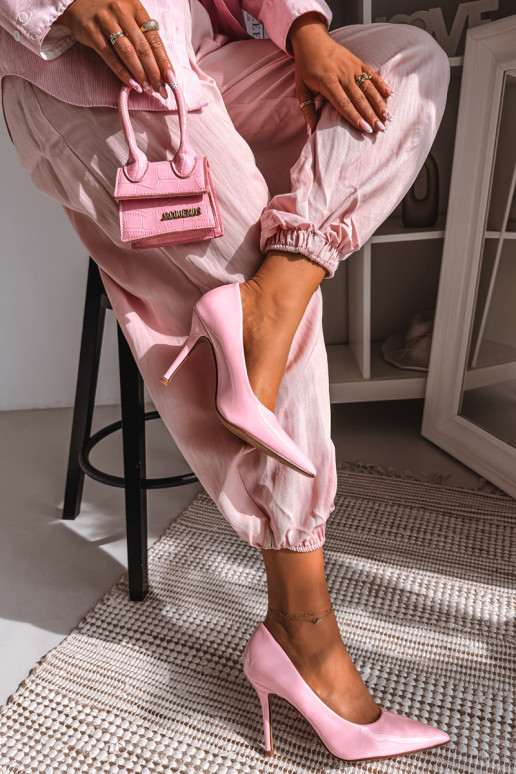 Klassikalised lakitud kõrged kontsadImitacji Skóry Tumeroosad värvi Odira