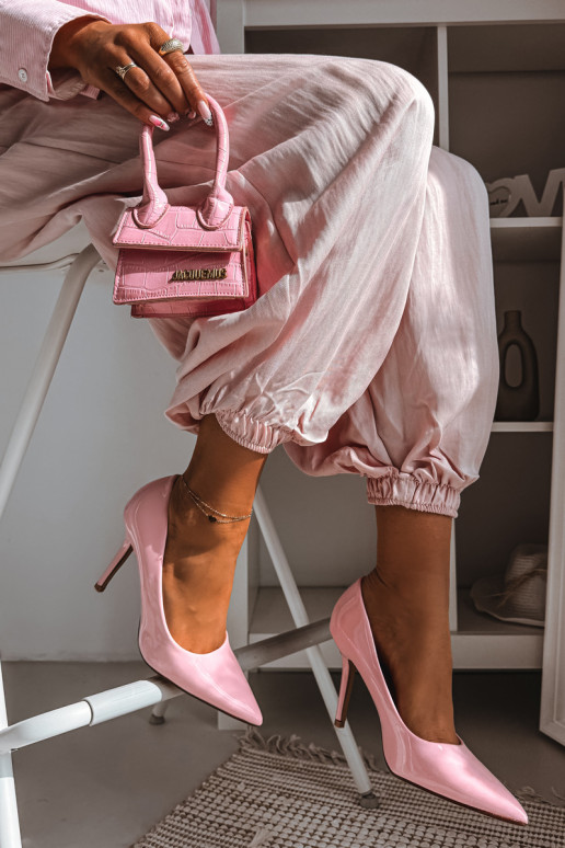 Klassikalised lakitud kõrged kontsadImitacji Skóry Tumeroosad värvi Odira