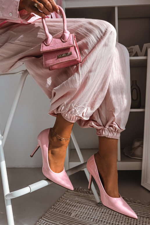 Klassikalised lakitud kõrged kontsadImitacji Skóry Tumeroosad värvi Odira