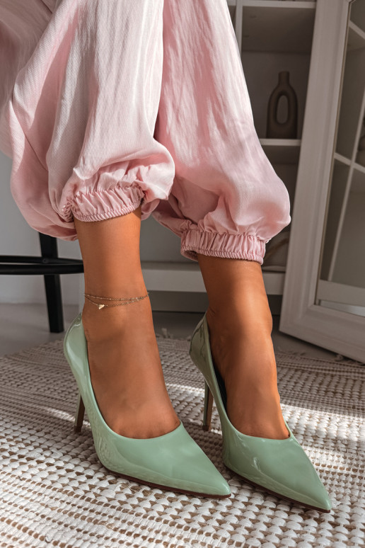 Klassikalised lakitud kõrged kontsadImitacji Skóry Rohelist värvi Odira