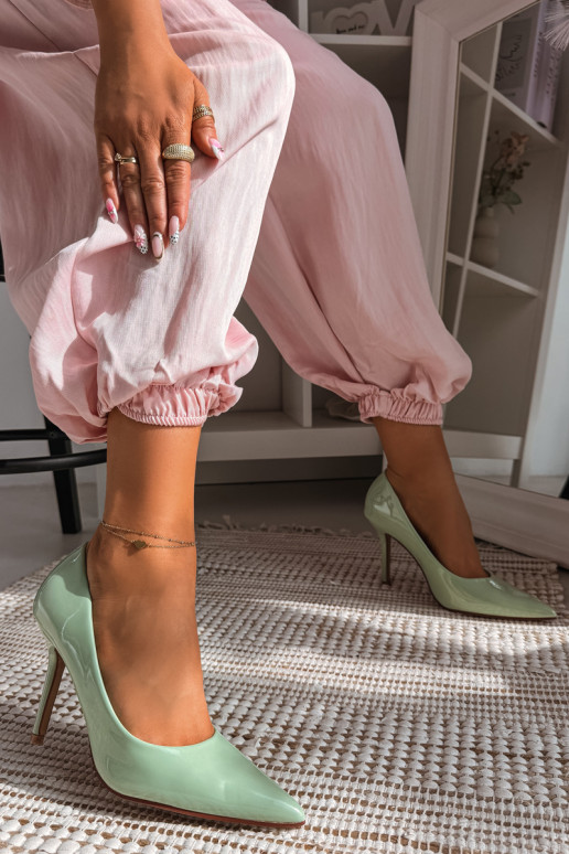 Klassikalised lakitud kõrged kontsadImitacji Skóry Rohelist värvi Odira