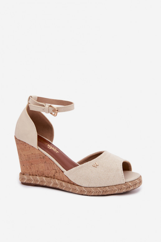 Pealistesandaalid platvormiga Koos punutisega INrangler 20261086.06V Elevandiluu värvi