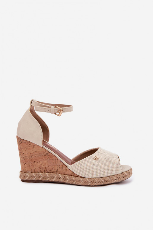 Pealistesandaalid platvormiga Koos punutisega INrangler 20261086.06V Elevandiluu värvi