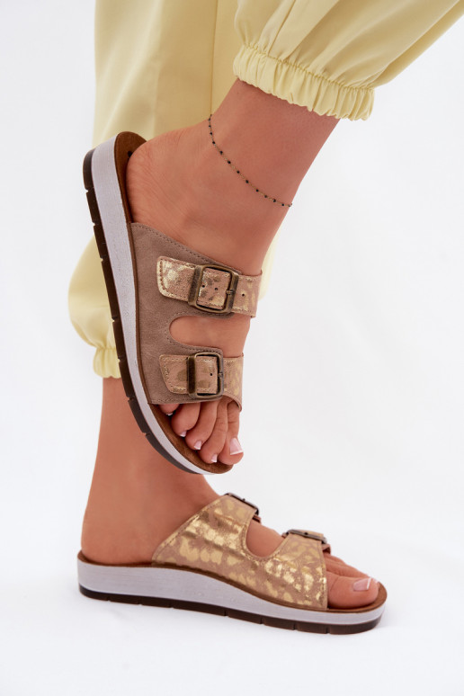 naiste plätud neetide ja pandlaga Inblu CP000063 beeži värvi