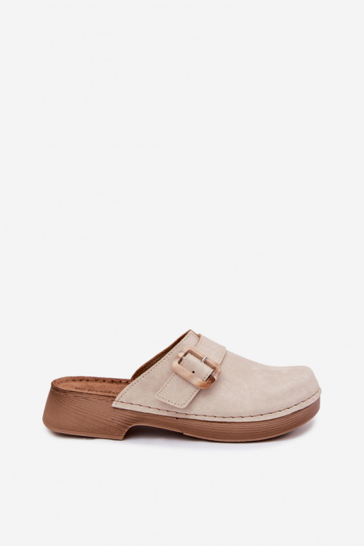 Plätud Puukingad Pealiste omad neetide ja pandlaga Inblu TF000003 Elevandiluu värvi