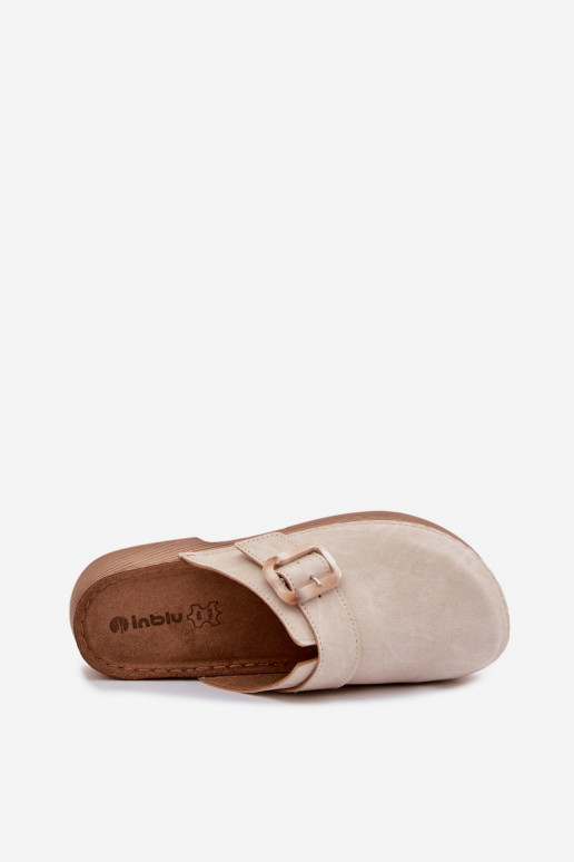 Plätud Puukingad Pealiste omad neetide ja pandlaga Inblu TF000003 Elevandiluu värvi