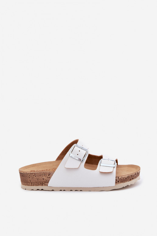 naiste plätud neetide ja pandlaga Inblu NM000039 valget värvi