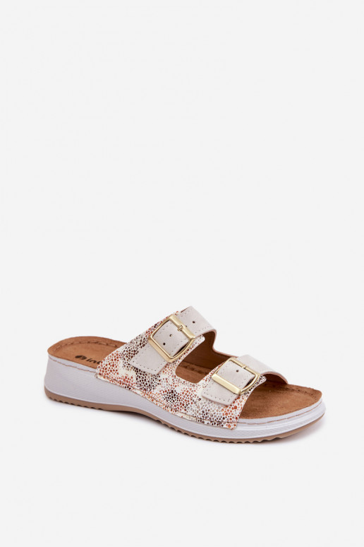 naiste plätud neetide ja pandlaga Inblu SD000001 Elevandiluu värvi