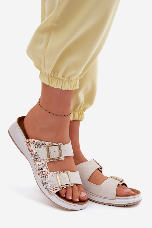 naiste plätud neetide ja pandlaga Inblu SD000001 Elevandiluu värvi