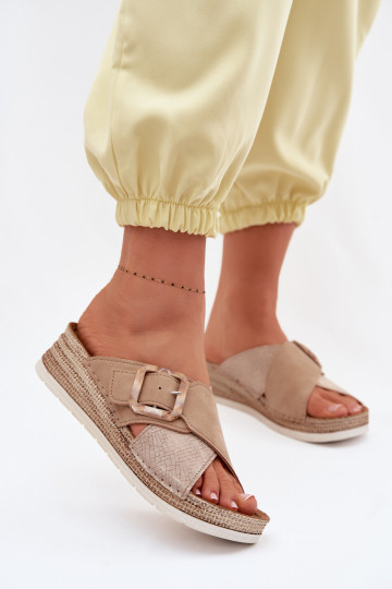 naiste plätud platvormiga kaunistustega neetide ja pandlaga Inblu RV000012 pruunid värvi 2