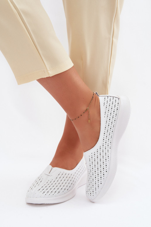 Pealhk Ažuurne jalatsid Pealiste omad valget värvi Eliva