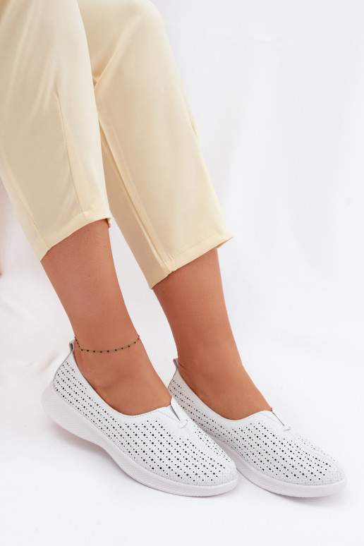 Pealhk Ažuurne jalatsid Pealiste omad valget värvi Eliva