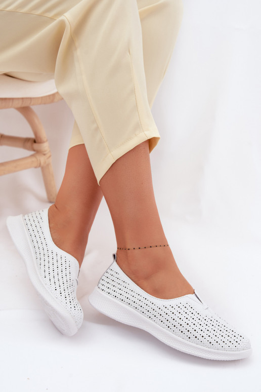 Pealhk Ažuurne jalatsid Pealiste omad valget värvi Eliva