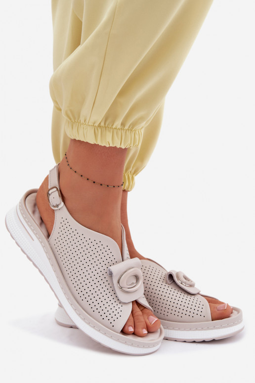 Pealistesandaalid Pealiste omad Koos Ornate Detalem Halli värvi Deliva