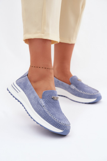 naiste mokassiinidPealturalnego seemisnakhsedu Sinist värvi Demela