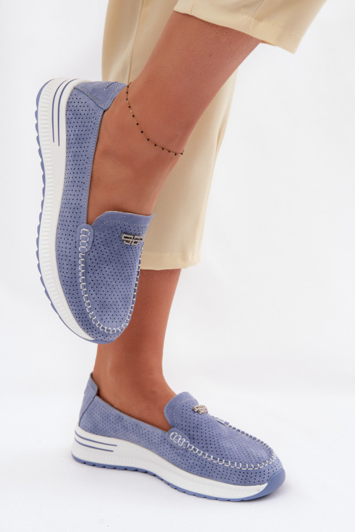 naiste mokassiinidPealturalnego seemisnakhsedu Sinist värvi Demela