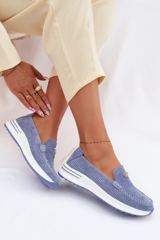 naiste mokassiinidPealturalnego seemisnakhsedu Sinist värvi Demela