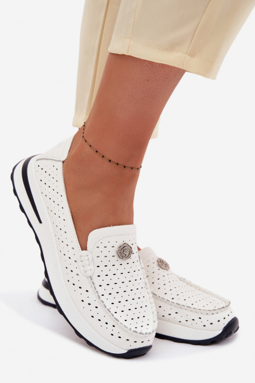 Ažuurne naiste mokassiinidPealturalnej Skóry valget värvi Kemela