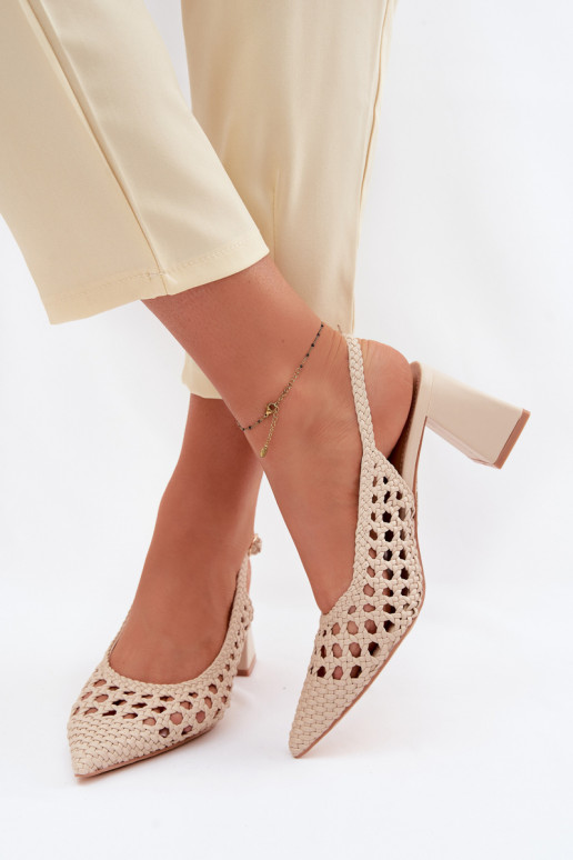 mustriga Pealistesandaalid beeži värvi Kedira