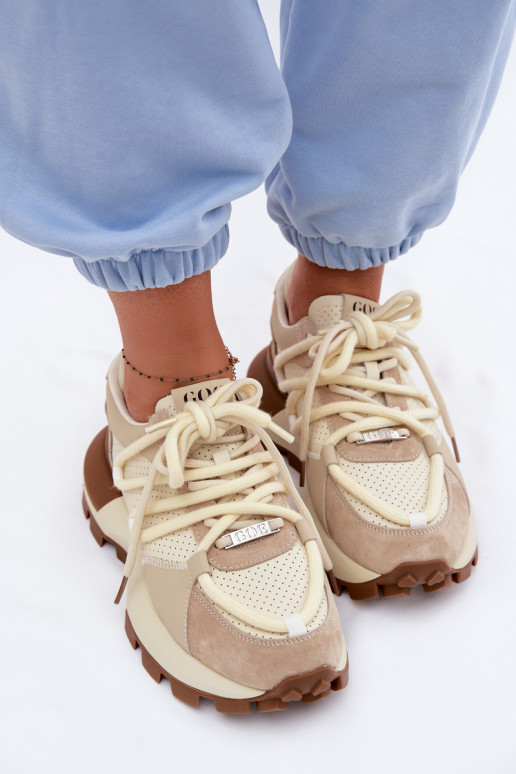 Pealhk seemisnakhsed Sneakers tüüpi jalanõud Pealiste omad GOE TT2N4021 beeži värvi