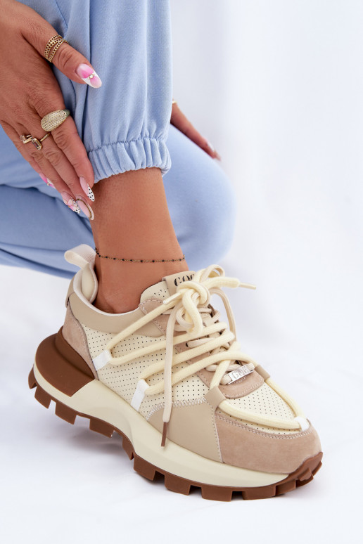 Pealhk seemisnakhsed Sneakers tüüpi jalanõud Pealiste omad GOE TT2N4021 beeži värvi