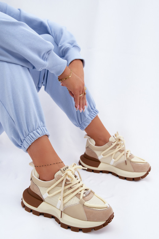 Pealhk seemisnakhsed Sneakers tüüpi jalanõud Pealiste omad GOE TT2N4021 beeži värvi