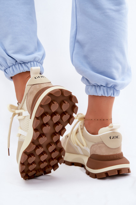 Pealhk seemisnakhsed Sneakers tüüpi jalanõud Pealiste omad GOE TT2N4021 beeži värvi