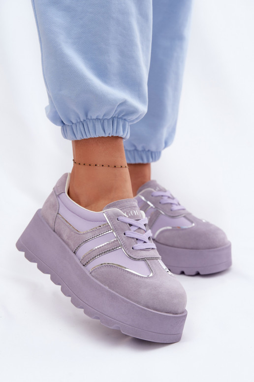 seemisnakhsed Sneakers tüüpi jalanõud platvormiga GOE TT2N4054 Violetne värv