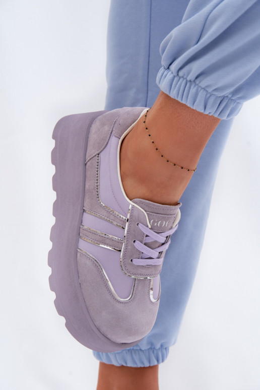 seemisnakhsed Sneakers tüüpi jalanõud platvormiga GOE TT2N4054 Violetne värv