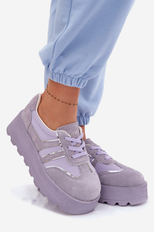 seemisnakhsed Sneakers tüüpi jalanõud platvormiga GOE TT2N4054 Violetne värv