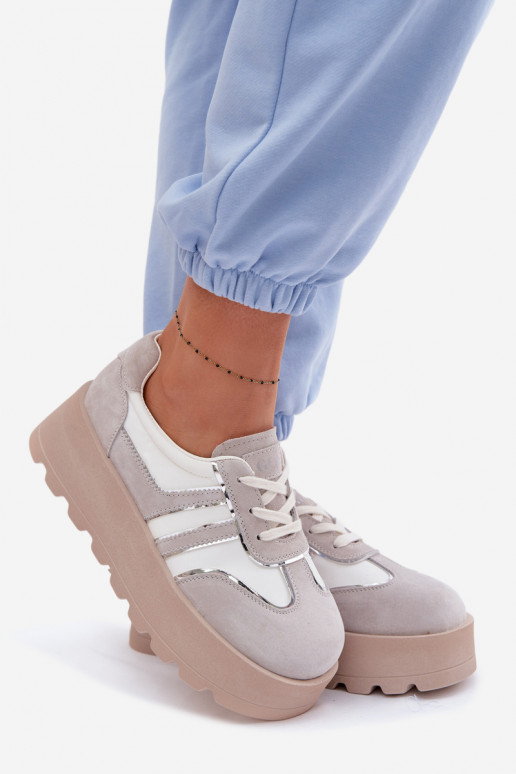 seemisnakhsed Sneakers tüüpi jalanõud platvormiga GOE TT2N4052 valget värvi