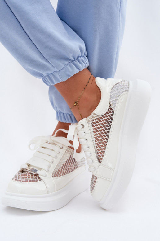 Pealhk Sneakers tüüpi jalanõud Pealiste omad Kaunistusega GOE TT2N4010 valget värvi