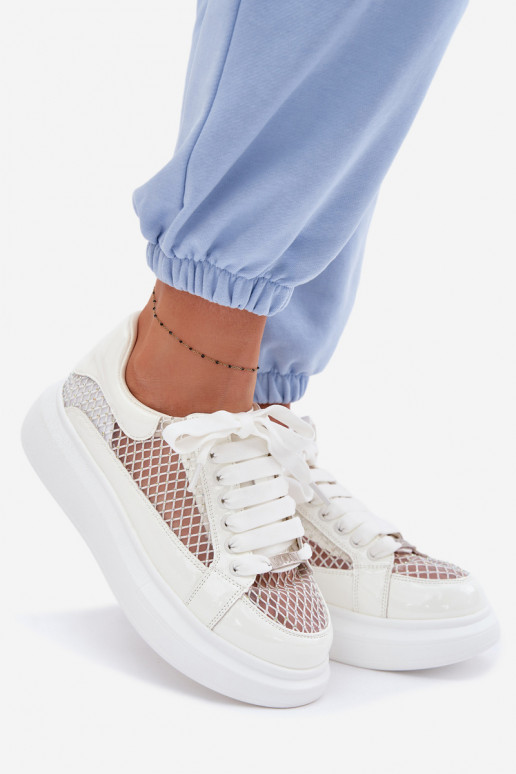 Pealhk Sneakers tüüpi jalanõud Pealiste omad Kaunistusega GOE TT2N4010 valget värvi