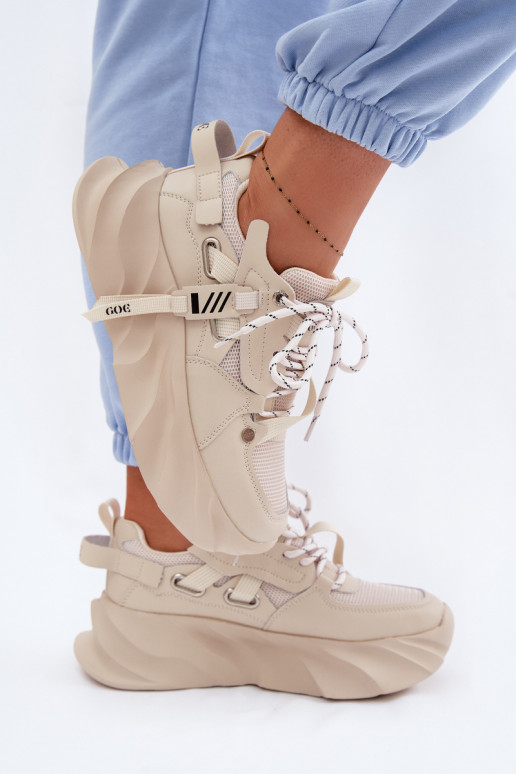 Pealhk Sneakers tüüpi jalanõud Pealiste omad GOE TT2N4012 beeži värvi