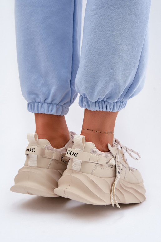 Pealhk Sneakers tüüpi jalanõud Pealiste omad GOE TT2N4012 beeži värvi